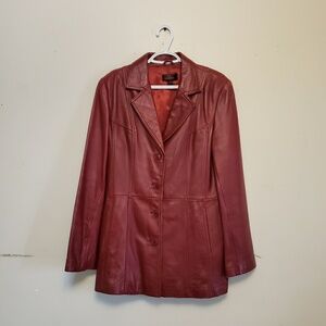 TRENDY BURGUNDY RED DANIER LEATHER JACKET